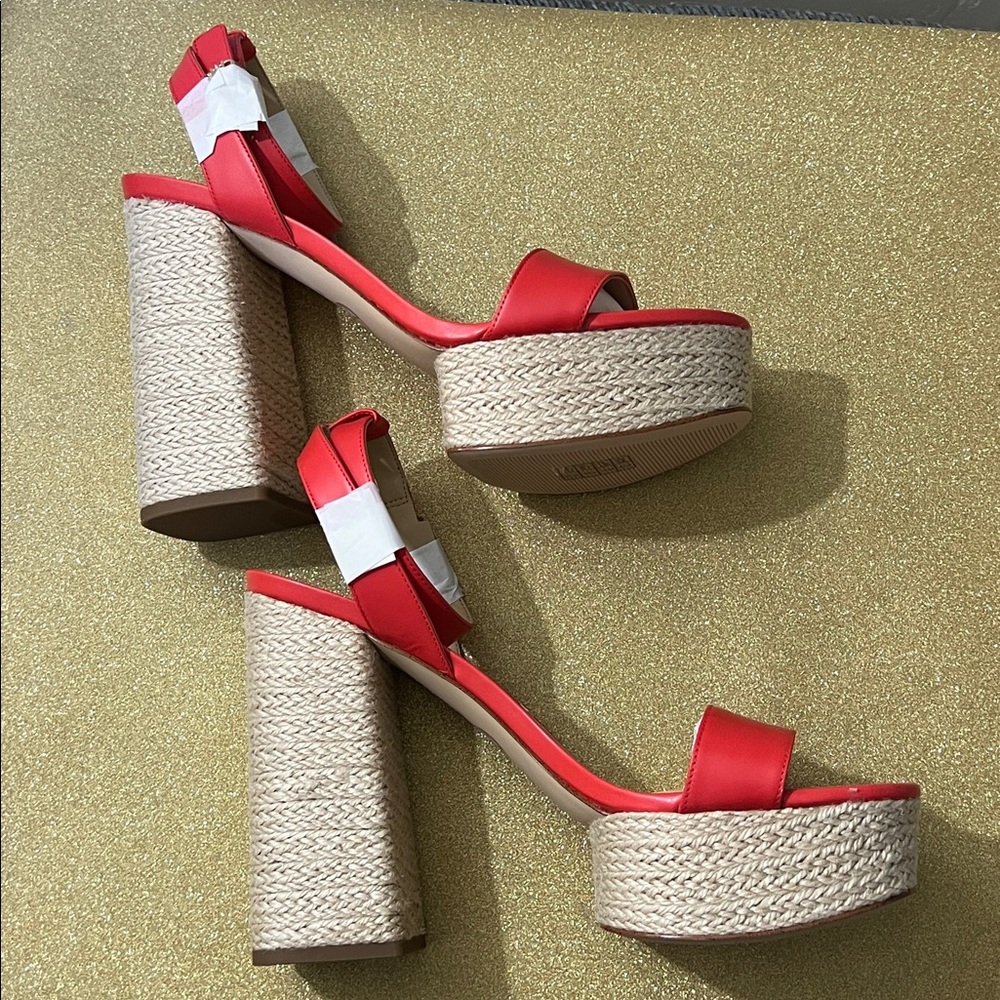 NIB Michael Kors Spiced Coral Ashton Platform Heels with Dust Bag - Picture 6 of 15